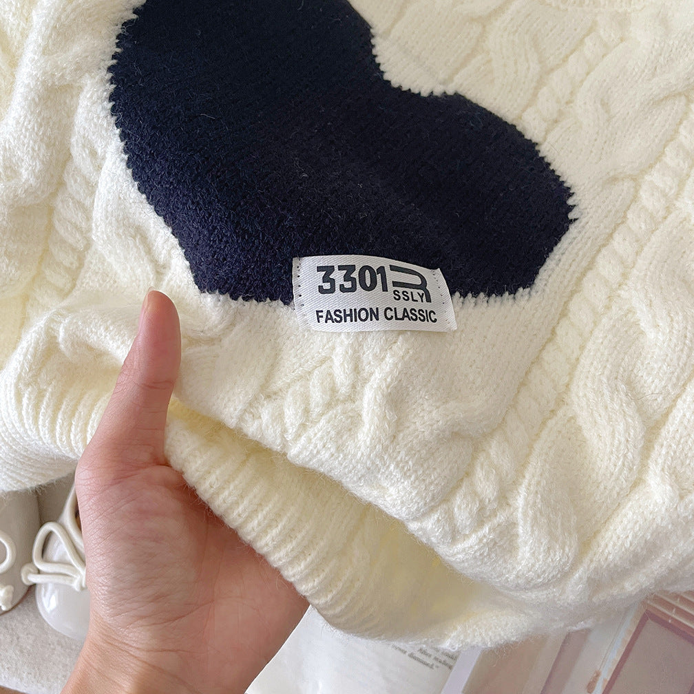 Blusa Infantil de Invierno Con Forma de Corazón