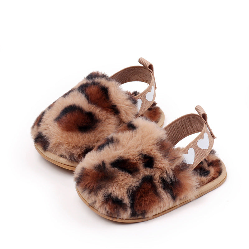 Sandalias para niñas con estampado de leopardo