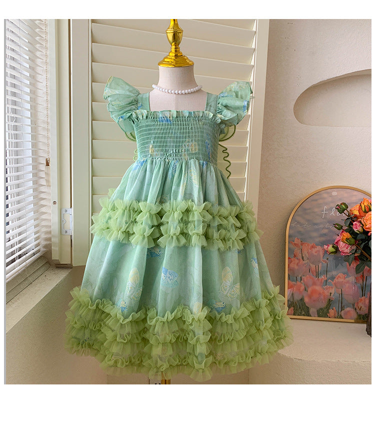 Vestido Infantil Asinha Tul Verde