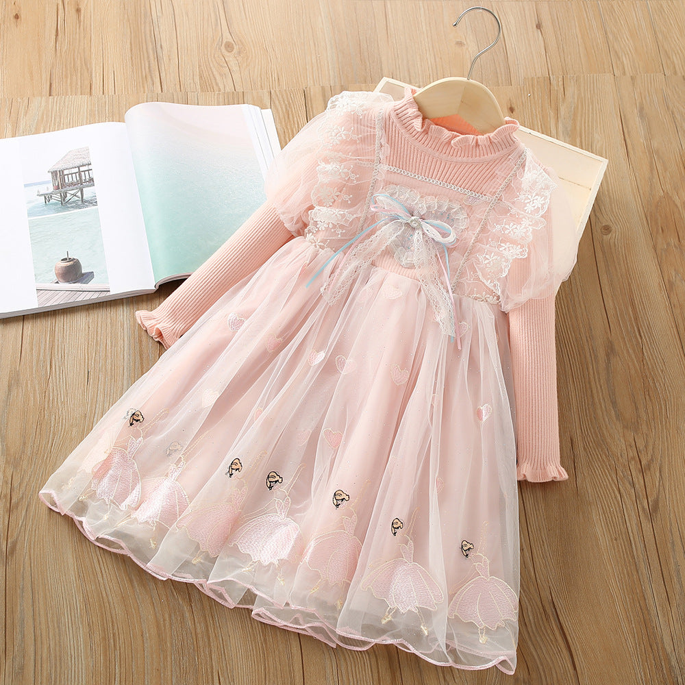 Vestido de Bailarina Infantil Con Lazo