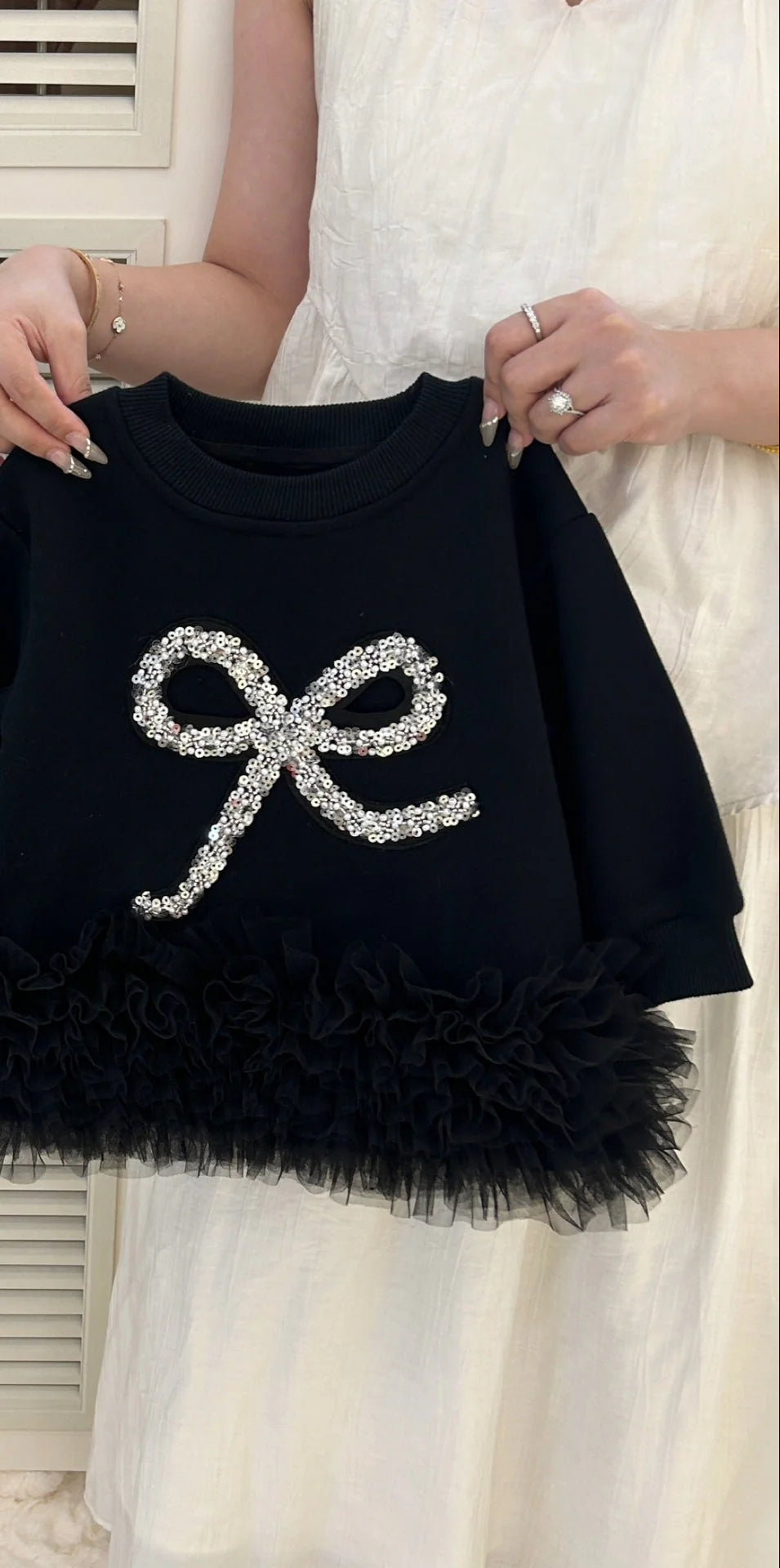 Vestido Infantil Negro con Lazo
