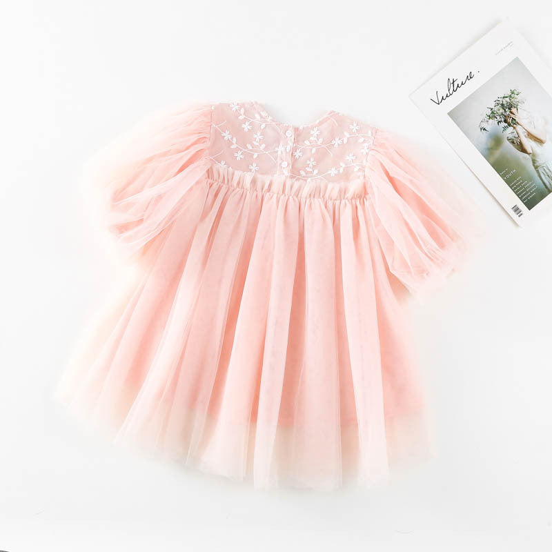 Vestido Infantil Tul Flores