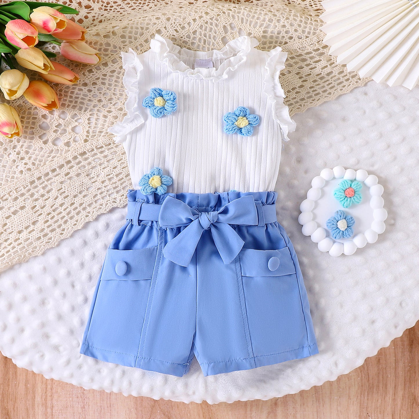 Conjunto de flores de verano para niñas