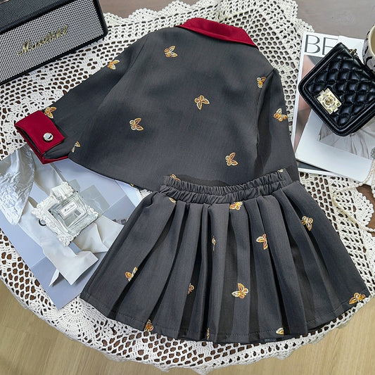 Conjunto de Traje Plisado para Niña