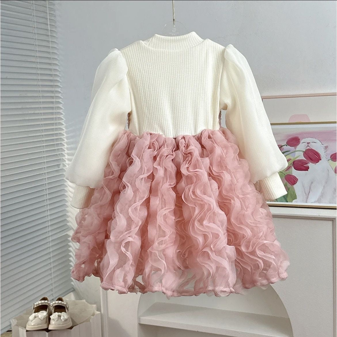 Vestido Infantil con Lazo Brillante