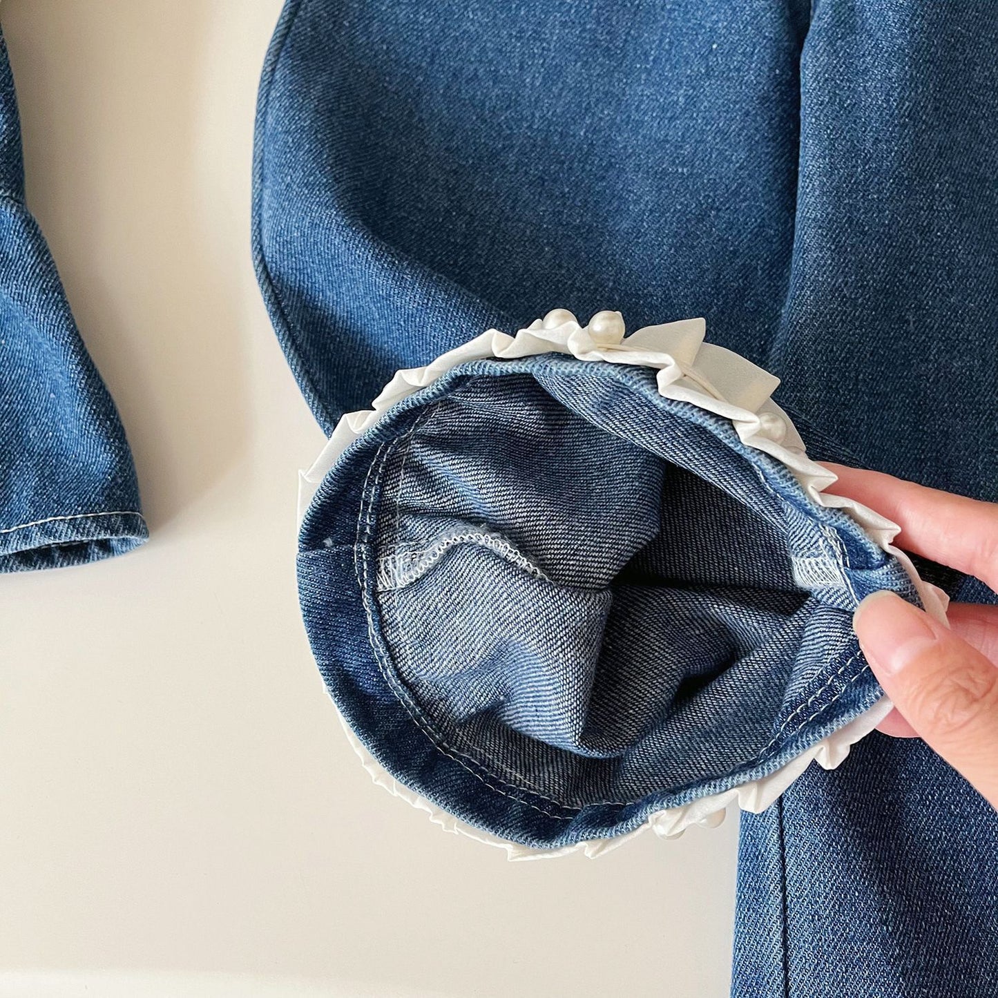 Conjunto Infantil Mujer Jeans y Perlas