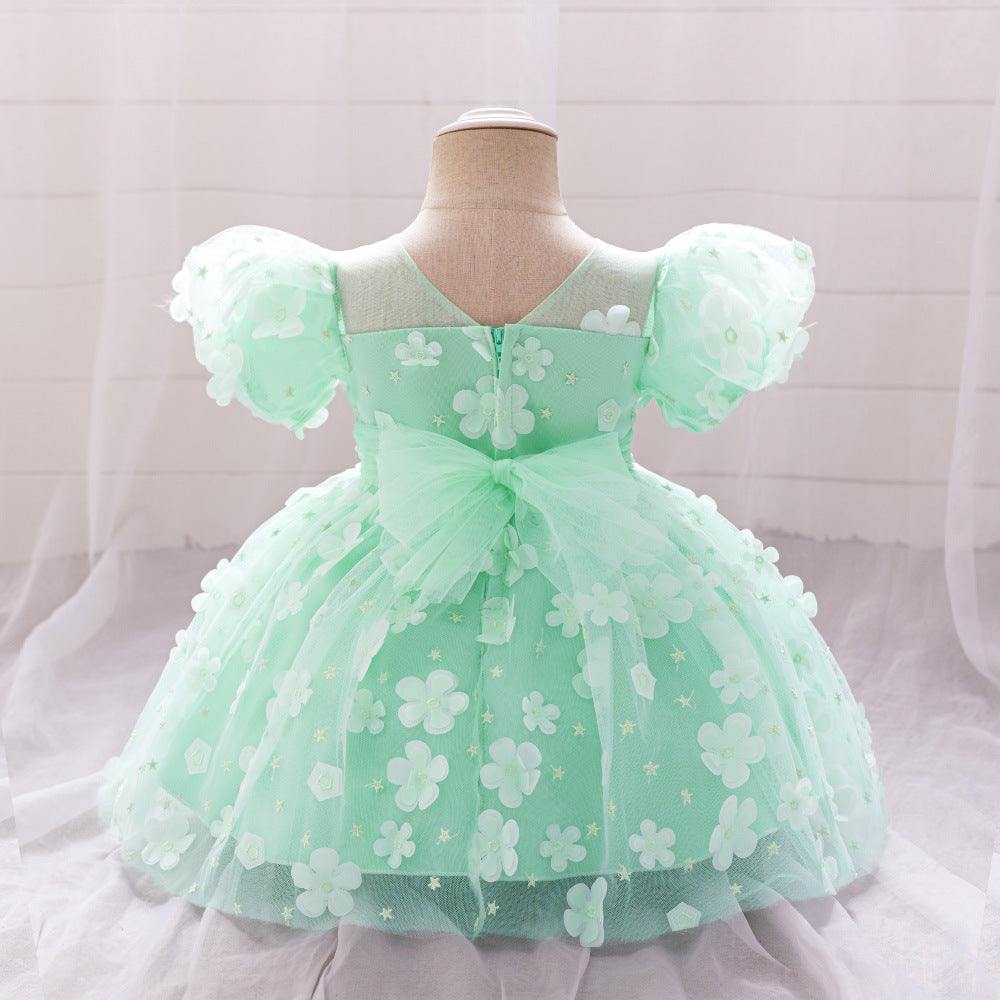 Vestido Infantil Mariposa Verde