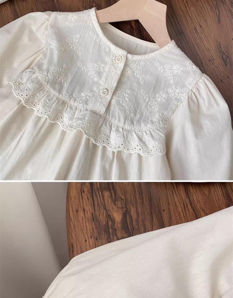 Camisa de Encaje Blanca para Mujer