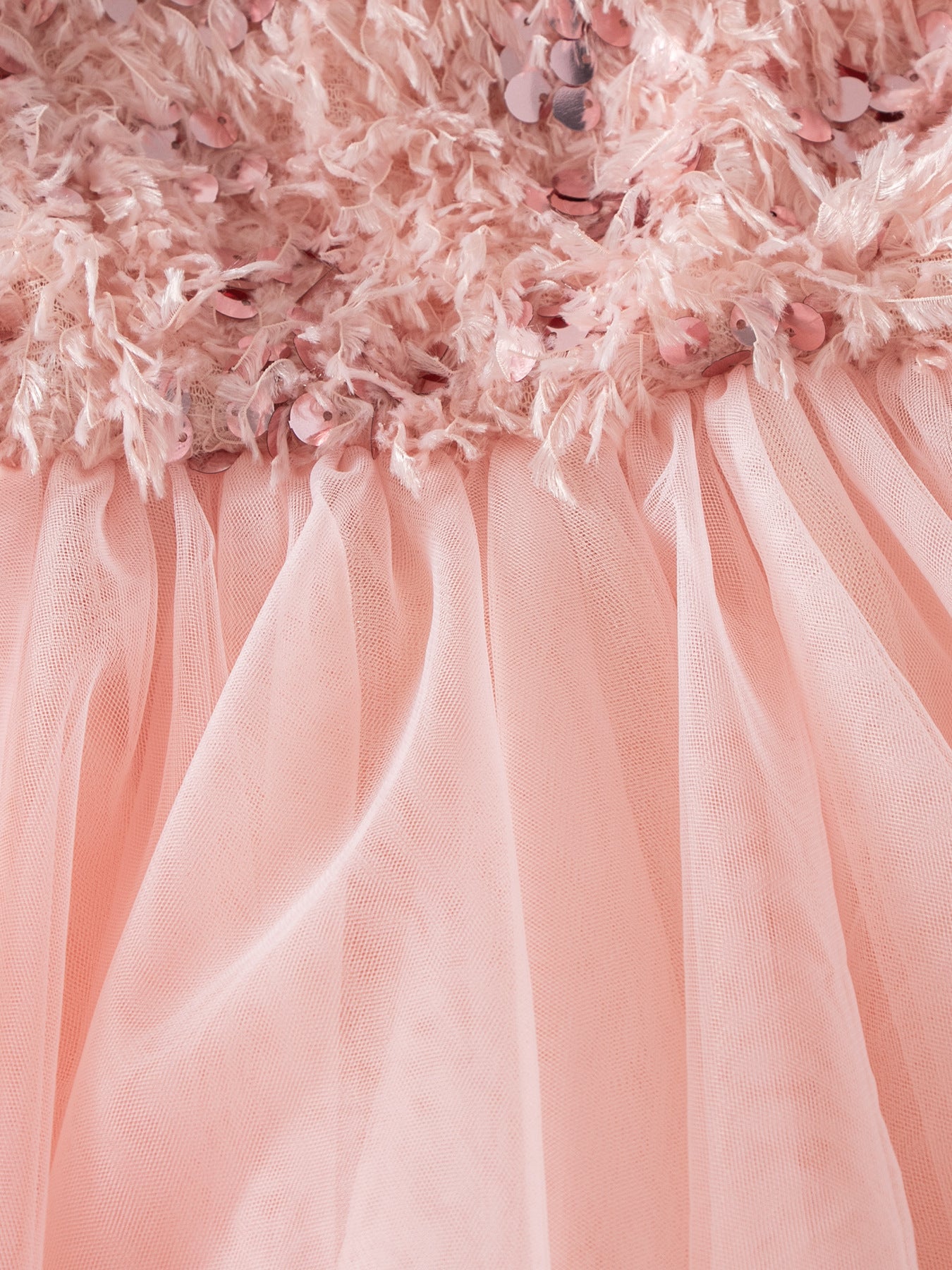 Vestido Infantil con Piel y Lentejuelas