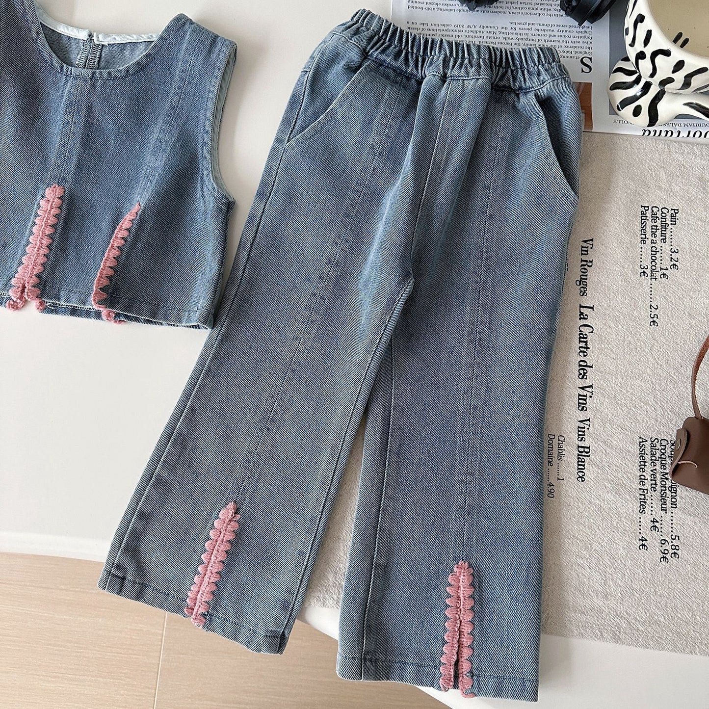 Conjunto de Jeans de 3 Piezas para Niñas