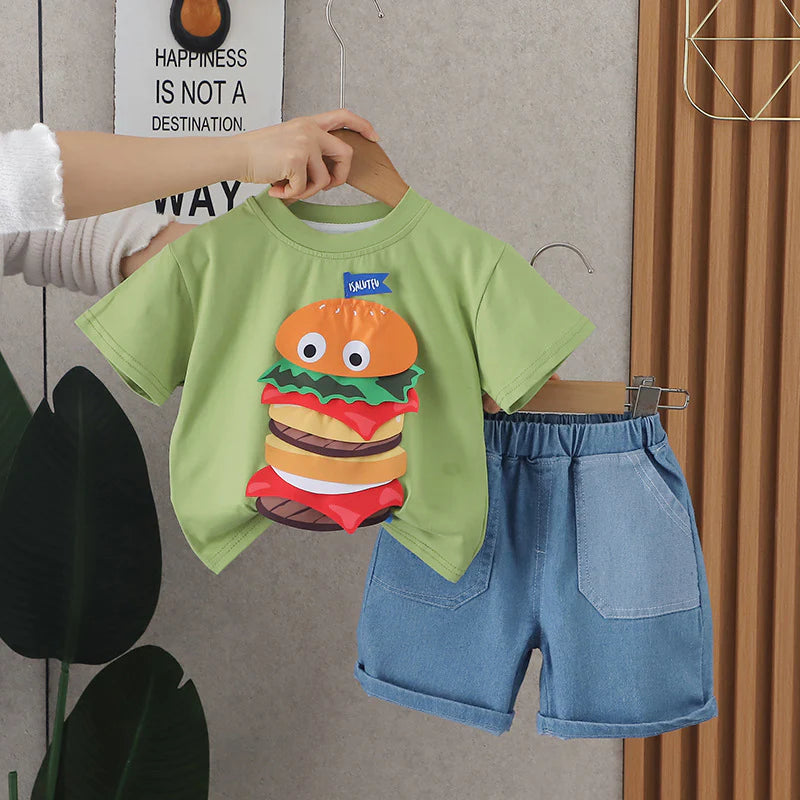 Conjunto Infantil de Hamburguesa y Vaqueros