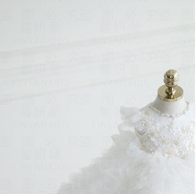 Vestido de Fiesta Blanco Brillante para Niños