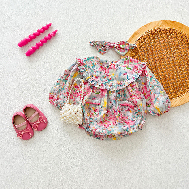 Body/Vestido Infantil con Estampado Floral
