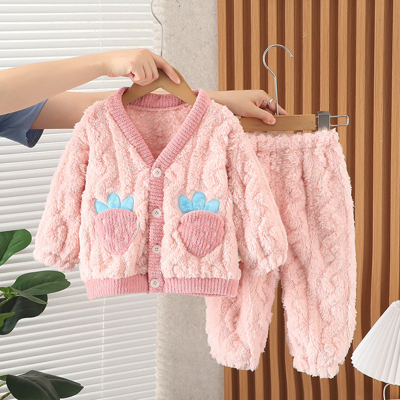 Conjunto de peluche de invierno para niñas