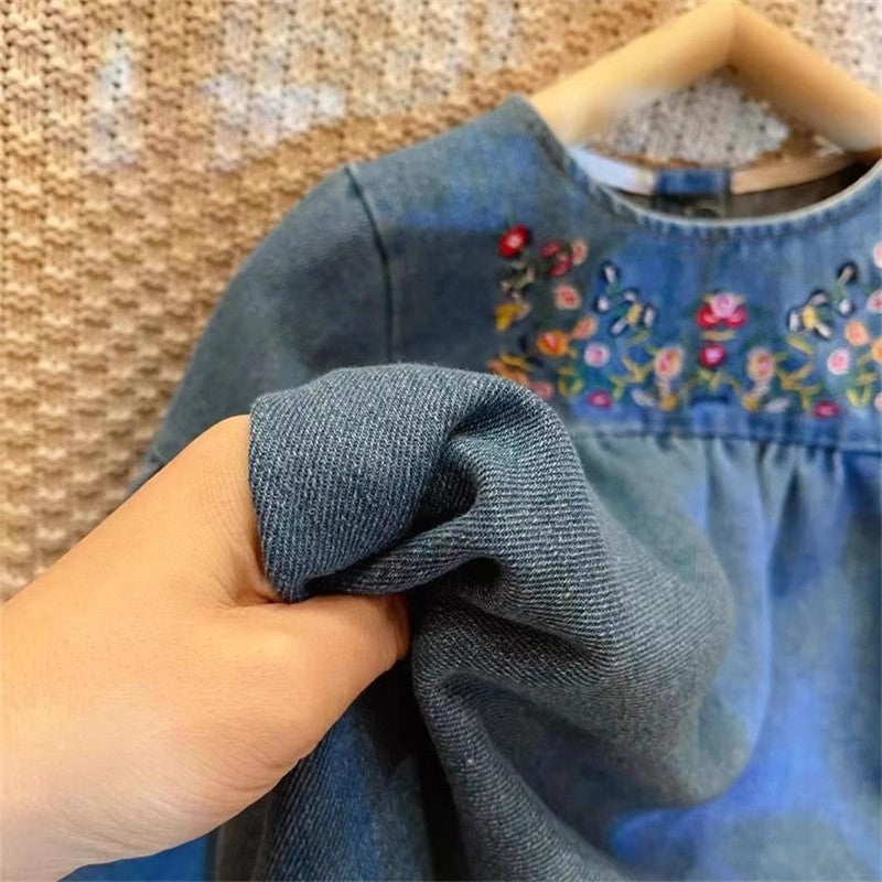 Vestido Jeans Floral Infantil