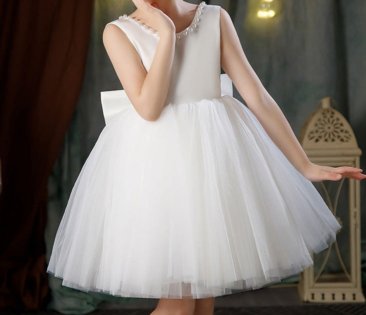 Vestido de fiesta infantil con abalorios