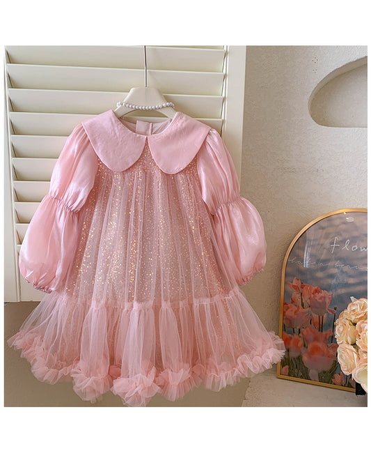 Vestido Infantil Brillantes y Tul