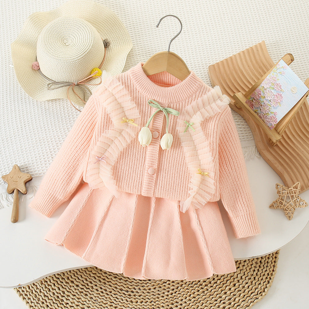 Conjunto de punto Tulip para niña