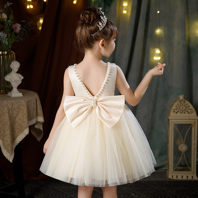 Vestido de fiesta infantil con abalorios
