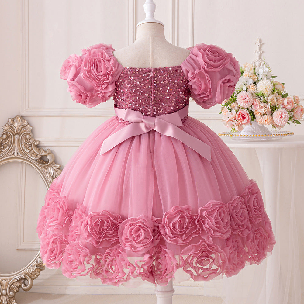 Vestido infantil floral brillante