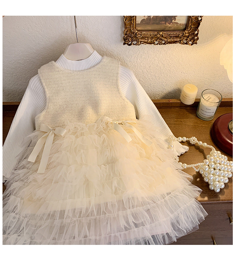 Vestido Infantil Invierno/Verano Tul Lazos