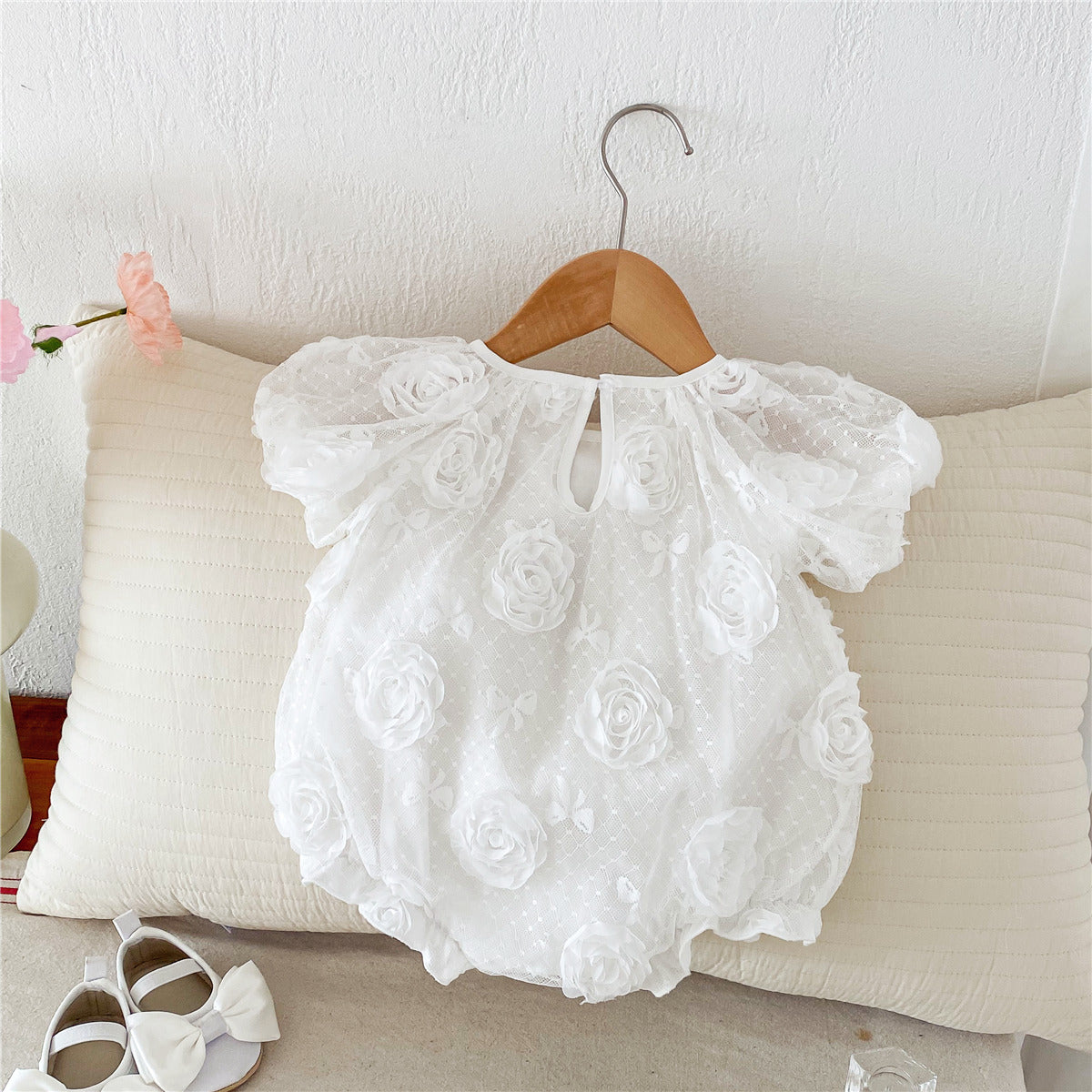 Body Infantil Flores Blancas