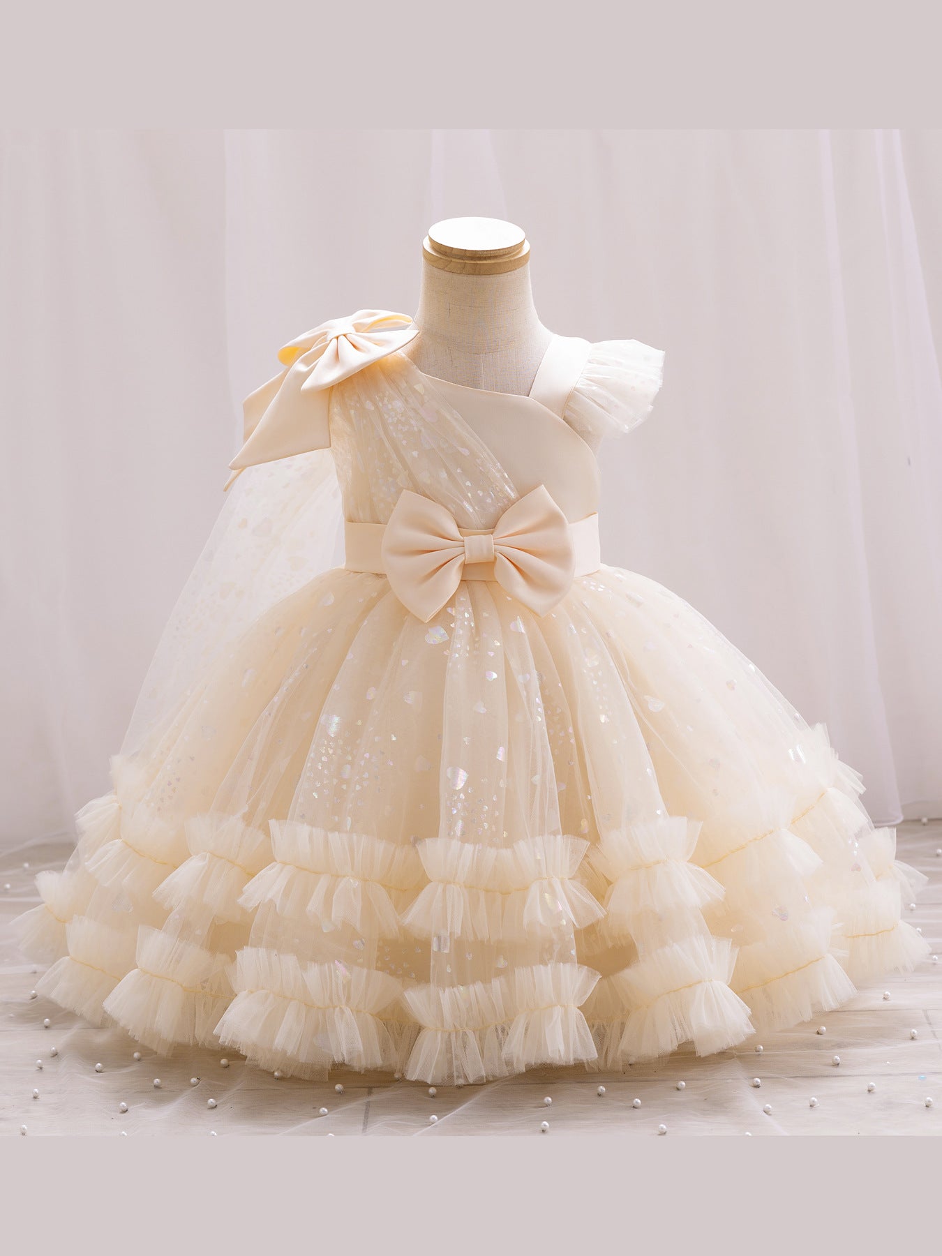 Vestido de Fiesta Infantil de Tul con Encaje