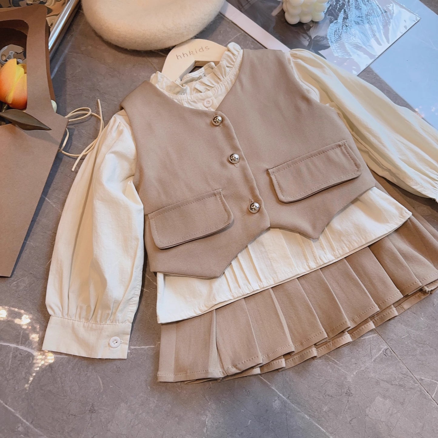 Conjunto de Traje de 3 Piezas para Niña