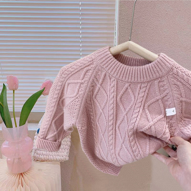 Conjunto de punto rosa para niña