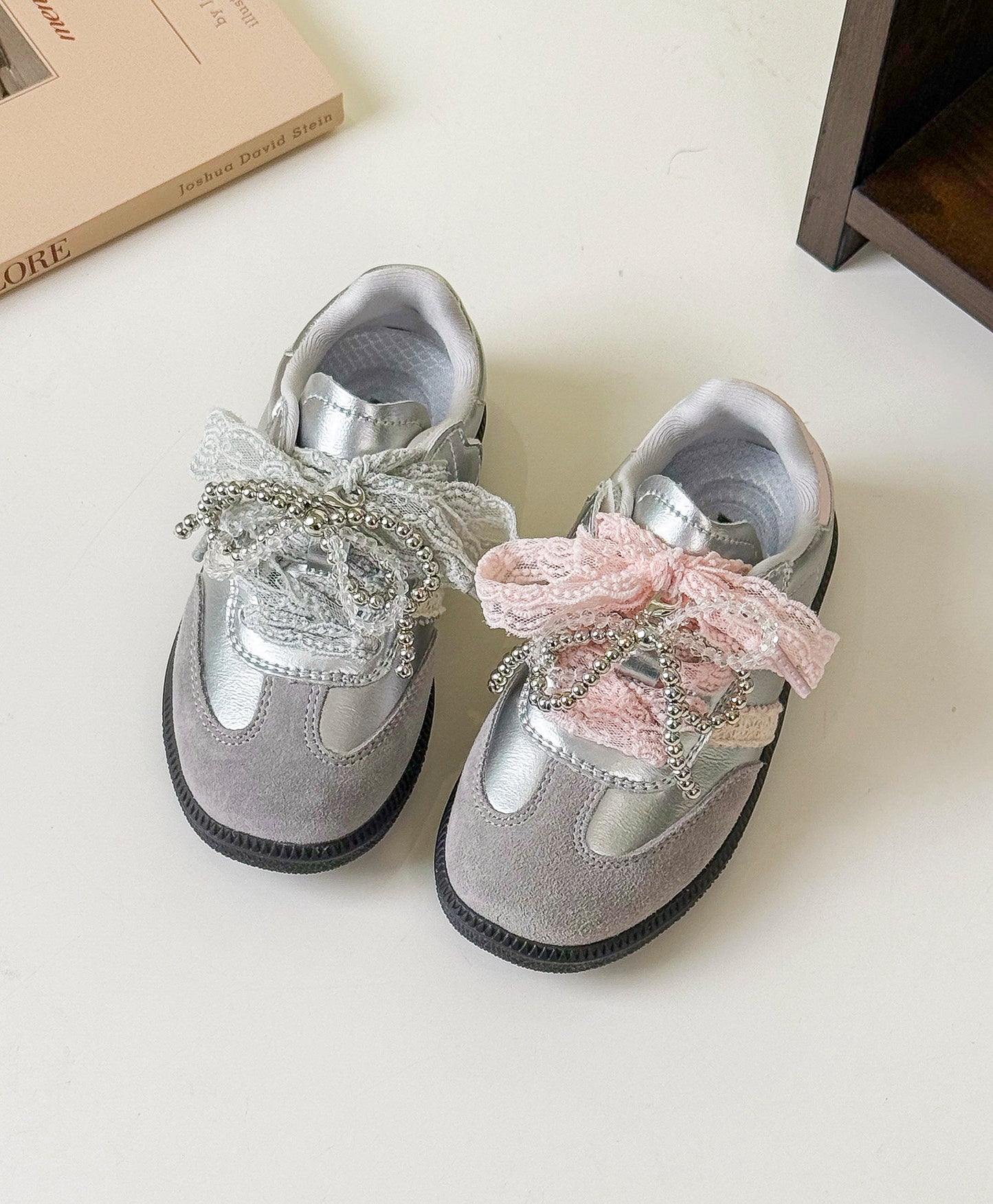 Zapatillas Infantiles Plata Brillante