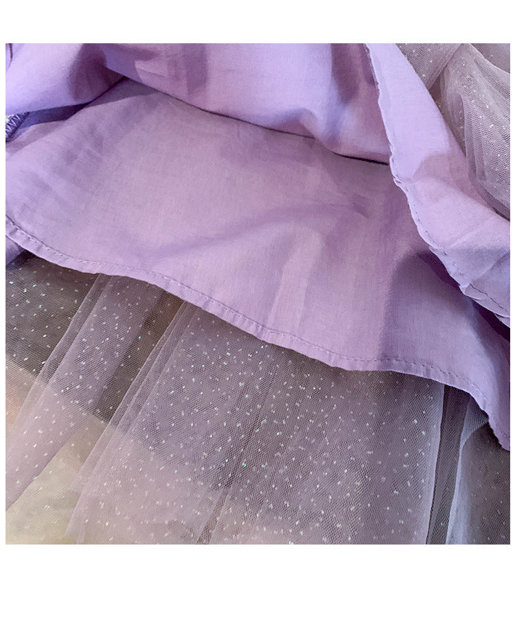 Vestido Infantil Tul Morado