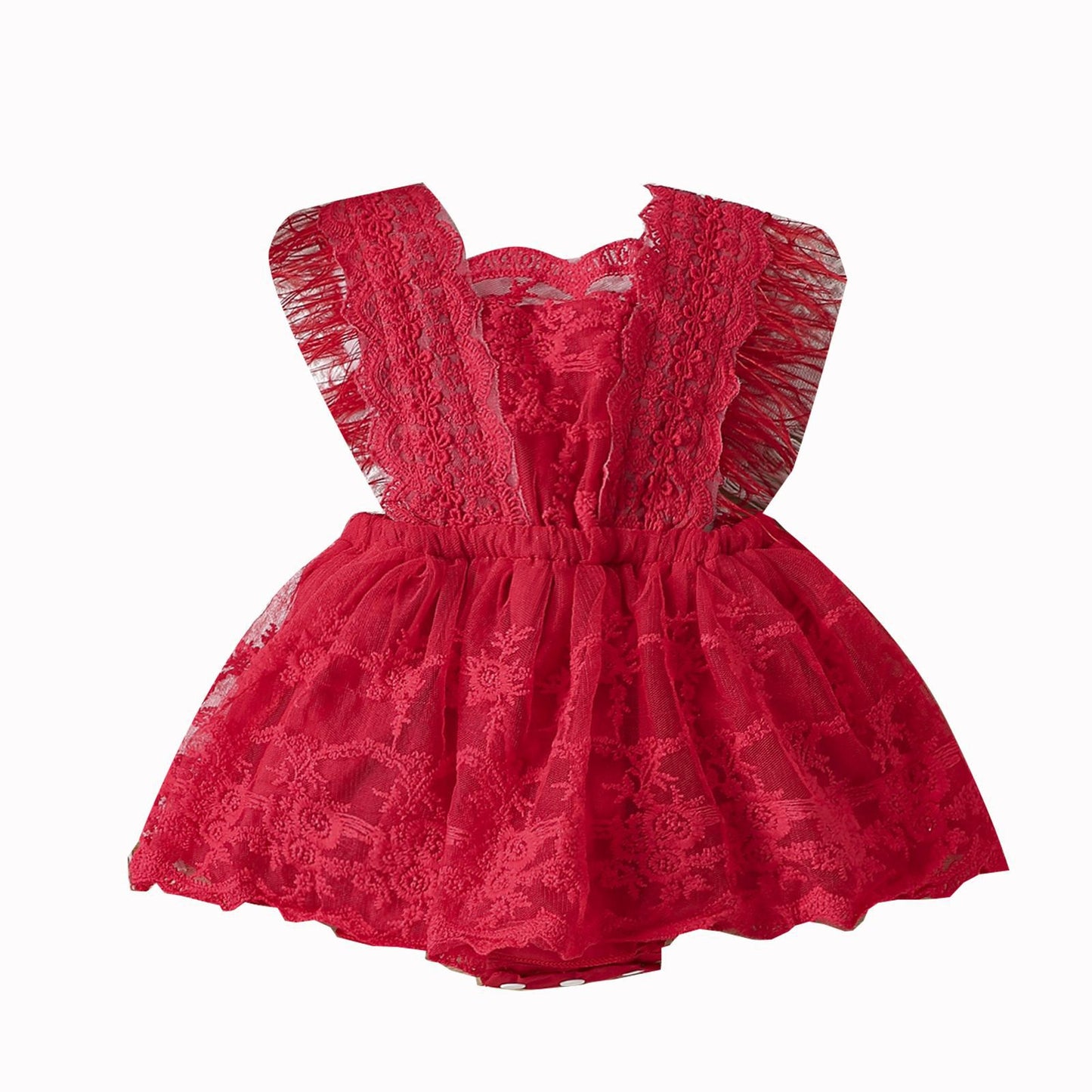 Vestido Infantil Flores y Encaje