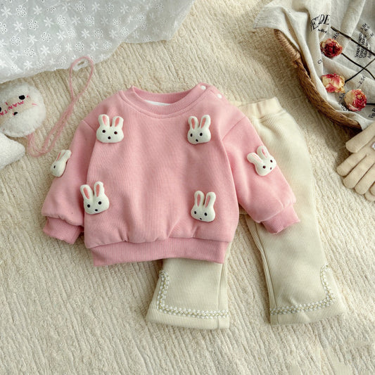 Conjunto de conejito de invierno para niñas