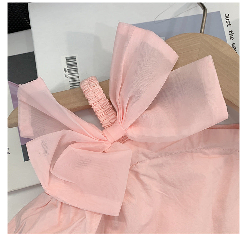 Conjunto de Lazo Rosa para Niña