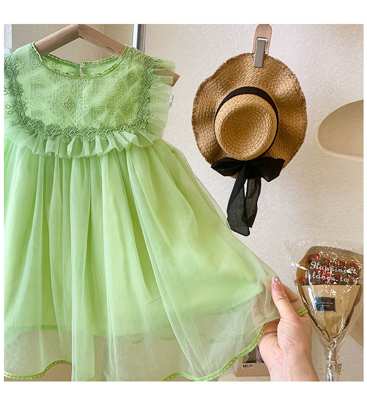 Vestido Infantil con Lazo de Tul