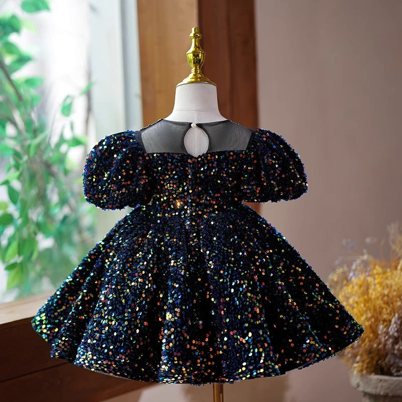 Vestido de fiesta de lentejuelas para niños