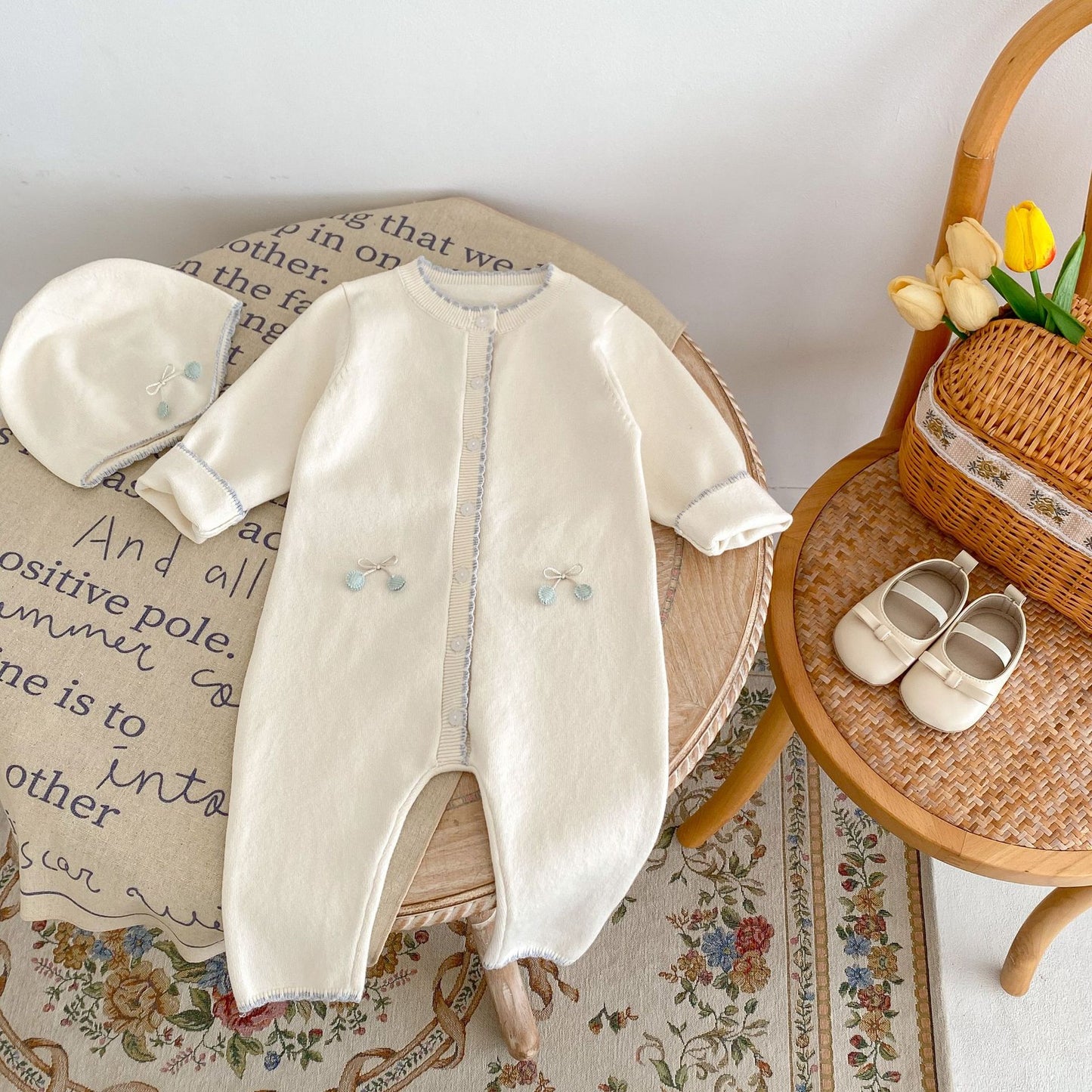 Mono de Punto Con Lazo Para Mujer y Niño