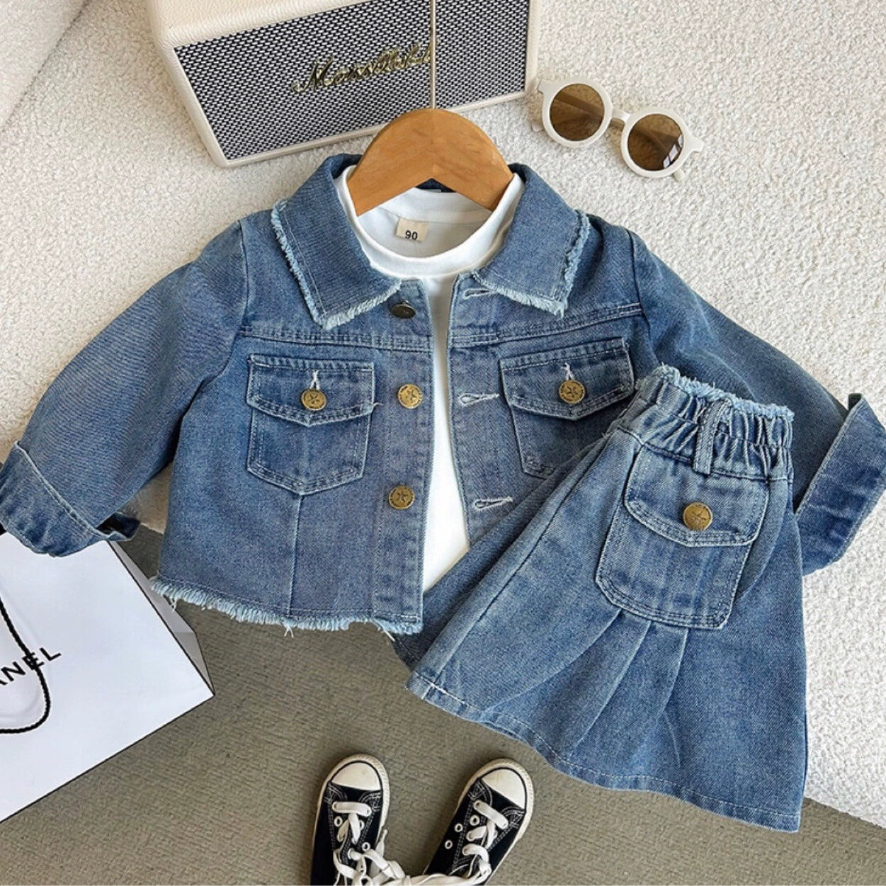 Conjunto de jeans de niña con bolsillo