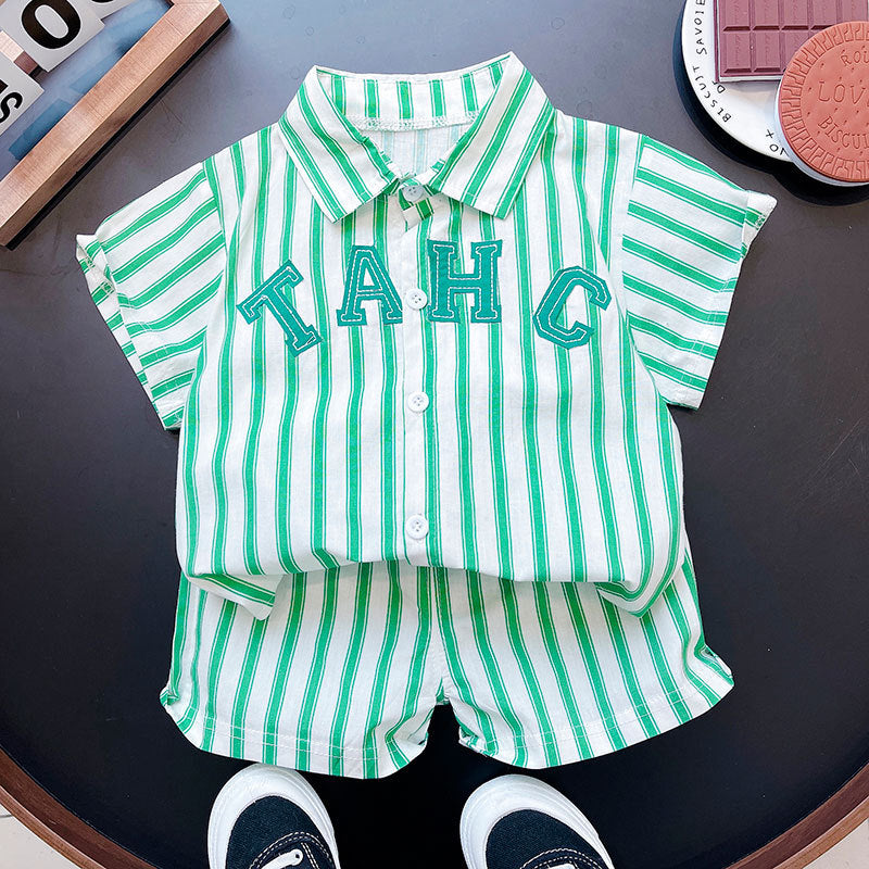 Conjunto Infantil Hombre Rayas Verdes