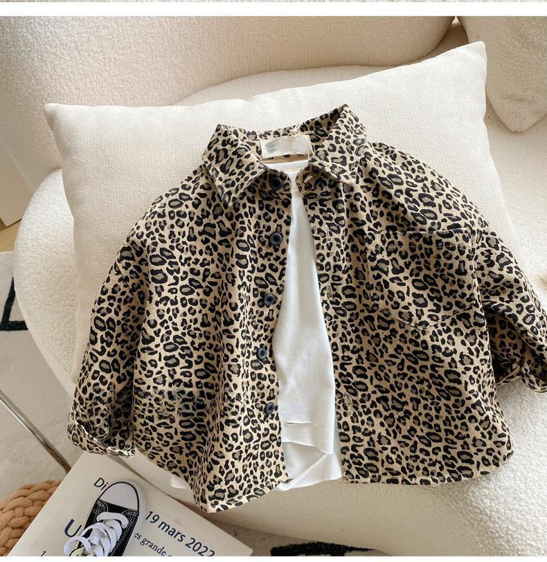 Camisa de Niña con Estampado de Leopardo