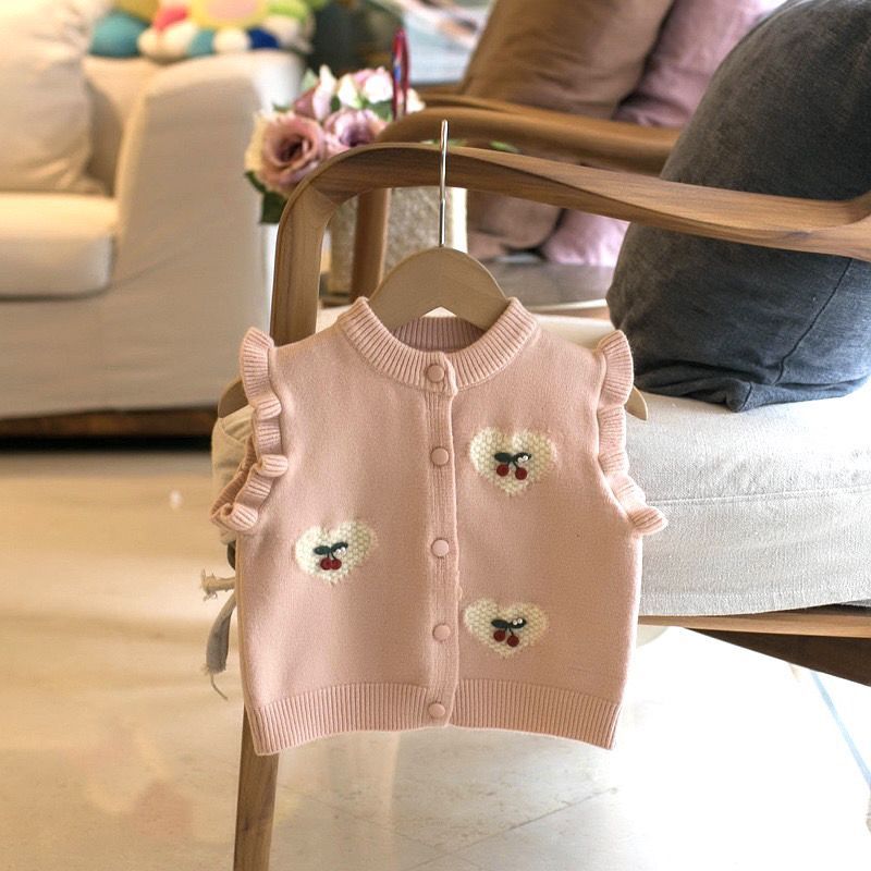 Chaleco Infantil Corazones Cerezas