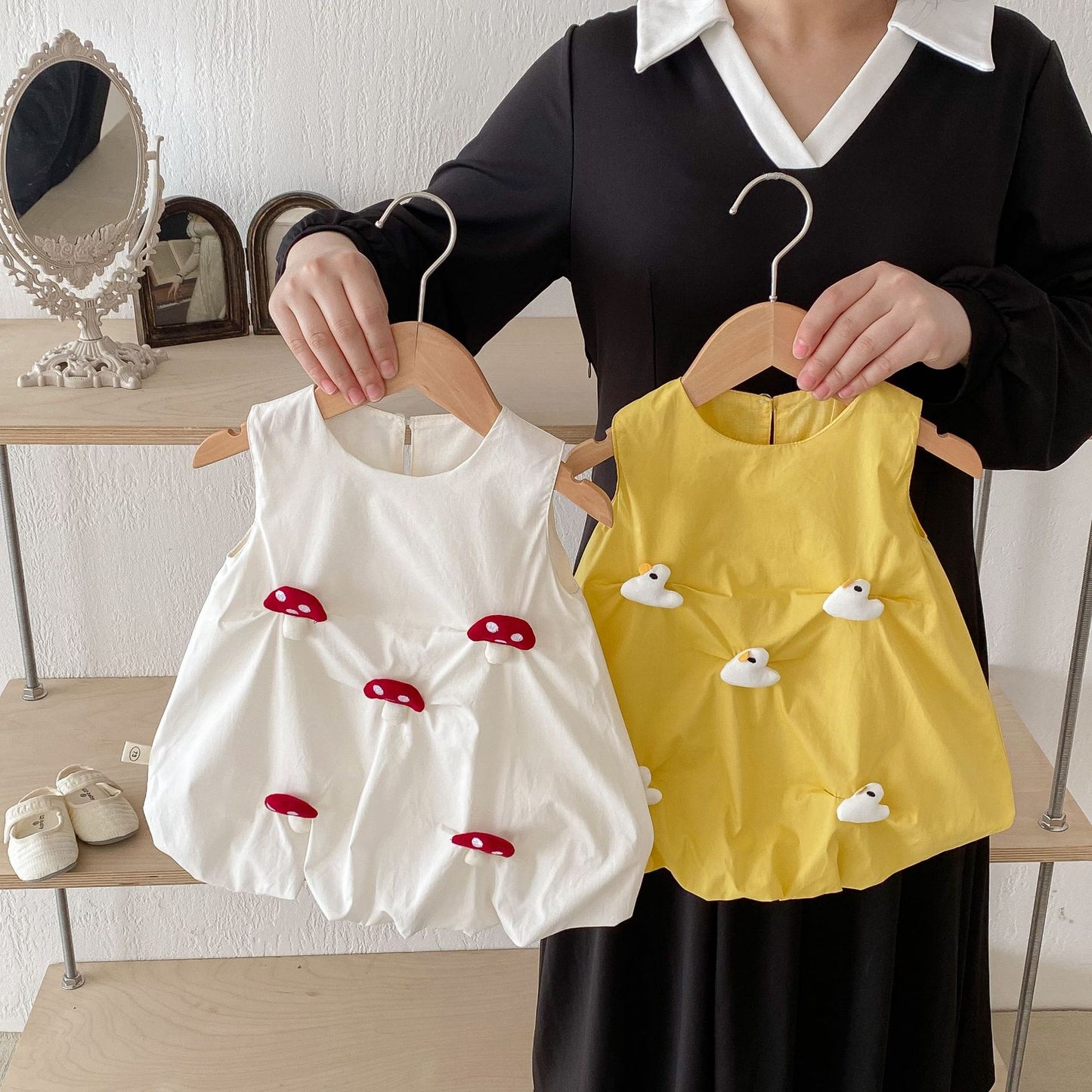 Vestido de los niñas Hongos y patitos