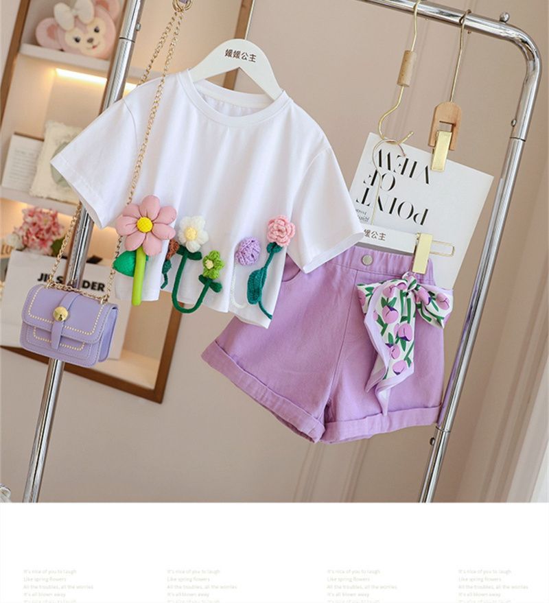 Conjunto Infantil Niña Flores Verano