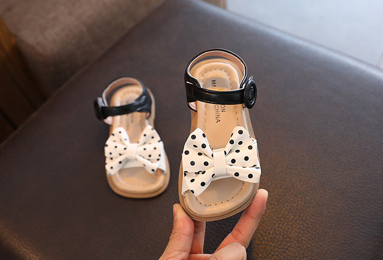 Sandália de Niña con Lazo y Lunares