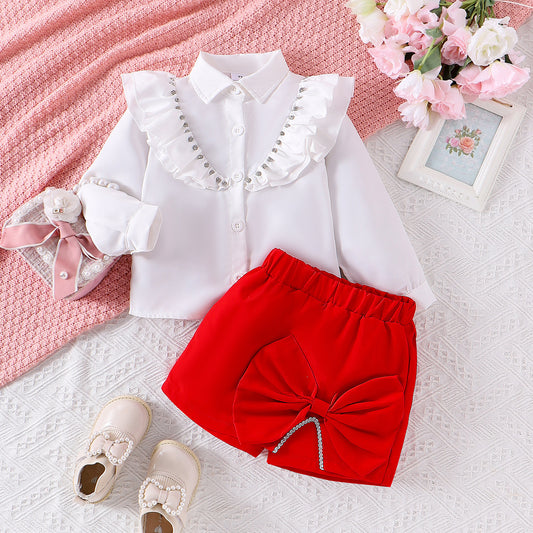 Conjunto de lazo con purpurina para niña