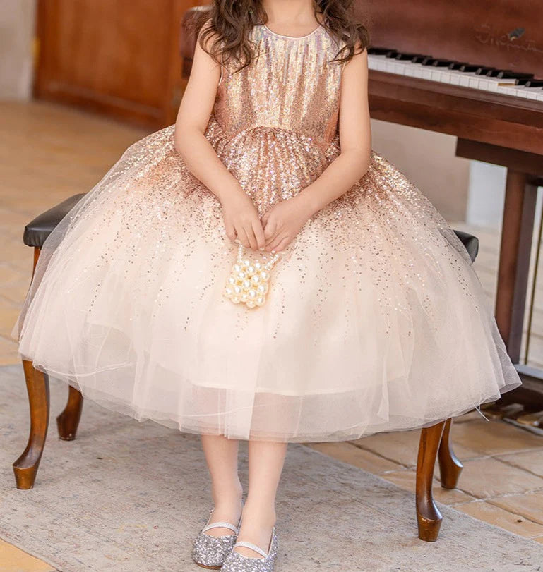 Vestido Infantil Princesa Lazo Brillante