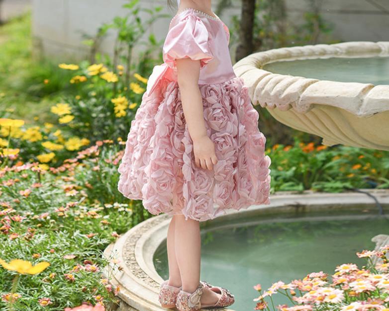 Vestido Infantil Flores Rosa