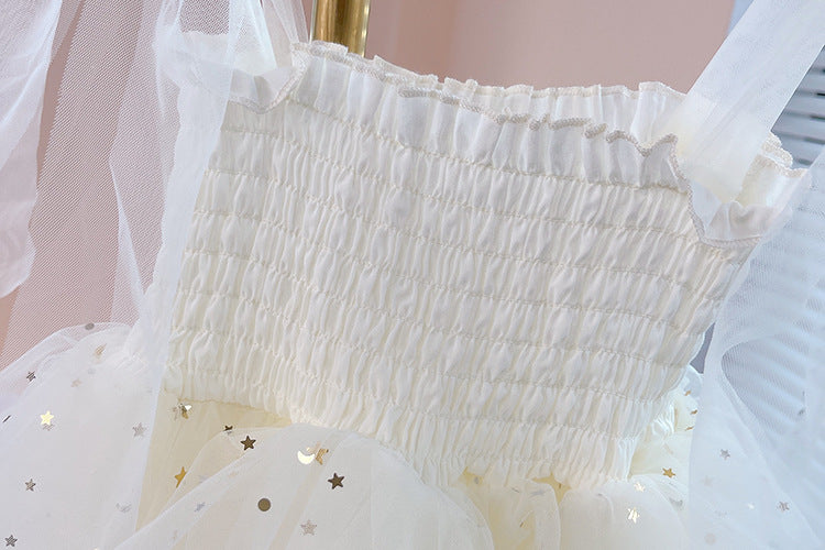 Vestido Infantil Tul Estrellas Escalonadas