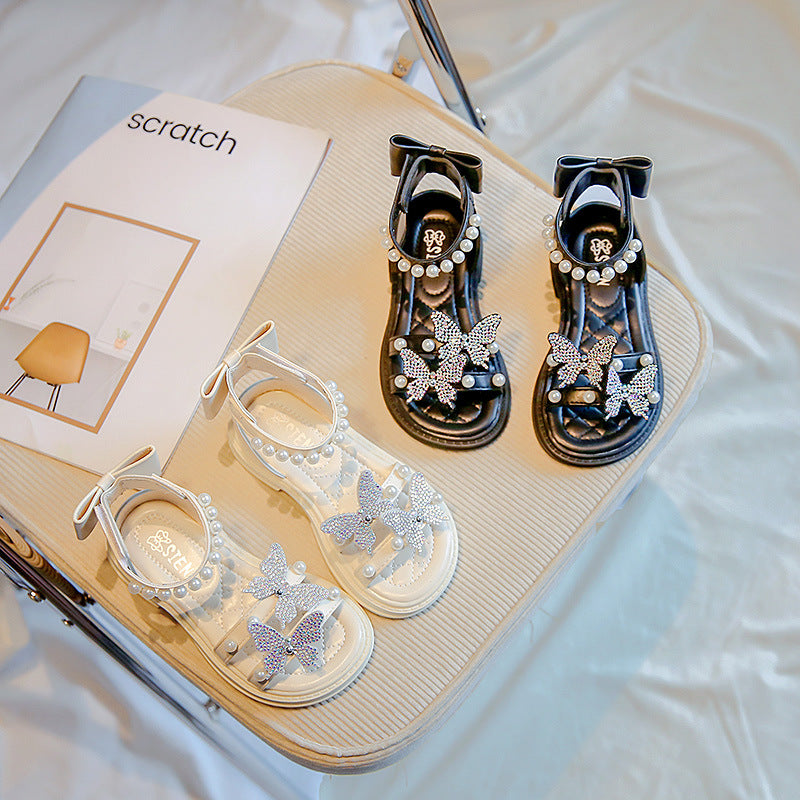 Sandalia Infantil Mujer Mariposa Pedrería