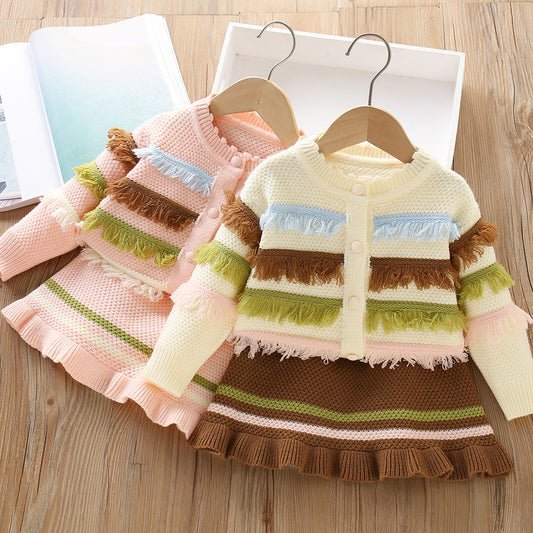 Conjunto de Invierno Para Niña con Pompones
